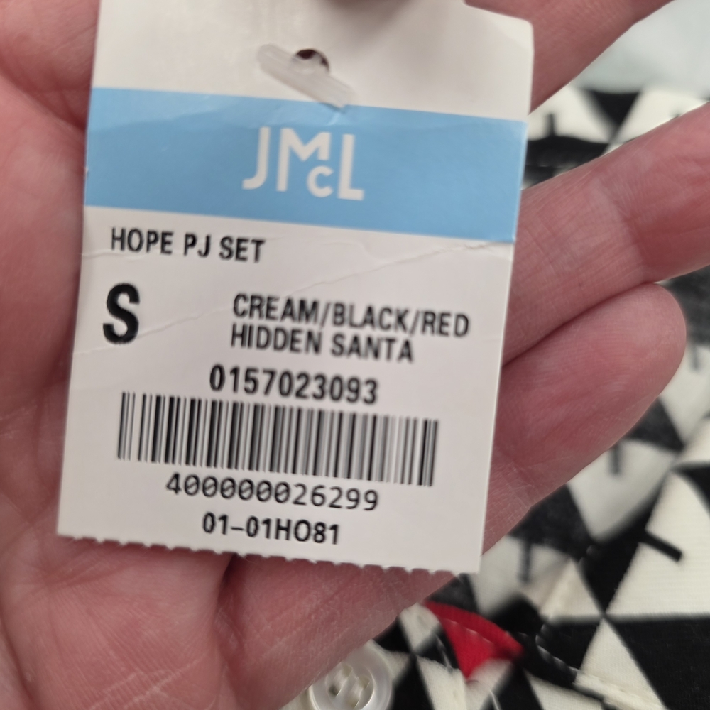 J. McLaughlin Black and White Hidden Santa Pajamas - Picture 12 of 12